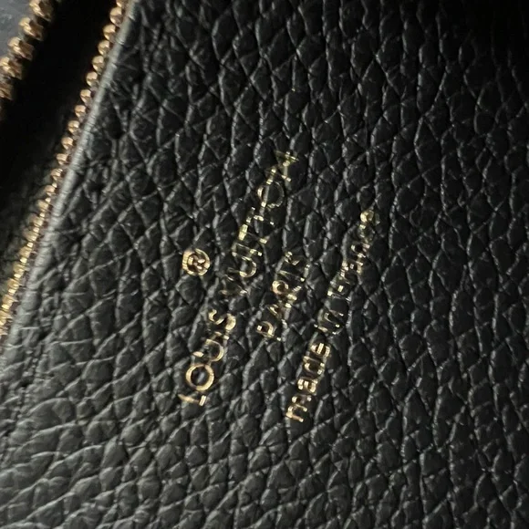 GORGEOUS Louis Vuitton Black Monogram Embossed Zip Wallet with Gold Hardware - Picture 14 of 14